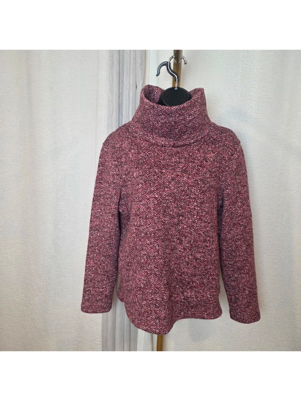Avalanche Marled Red Cowl neck Fleece Pullover Sweater sz Sm
